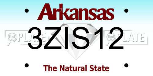 3ZIS12 Arkansas License Plate
