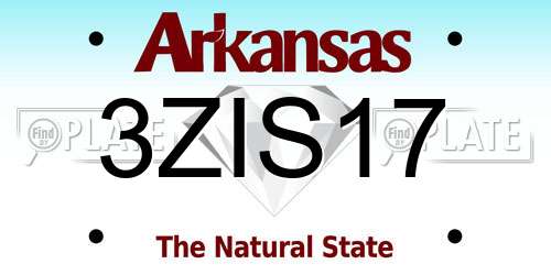 3ZIS17 Arkansas License Plate
