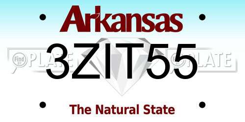 3ZIT55 Arkansas License Plate