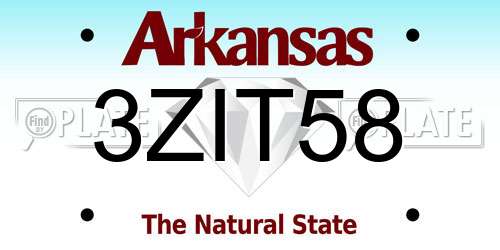 3ZIT58 Arkansas License Plate