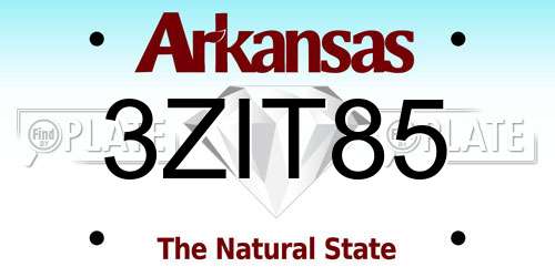 3ZIT85 Arkansas License Plate