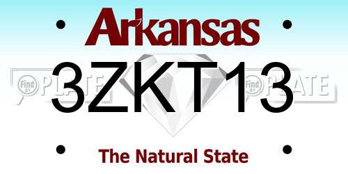 3ZKT13 Arkansas License Plate
