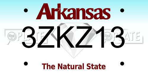 3ZKZ13 Arkansas License Plate
