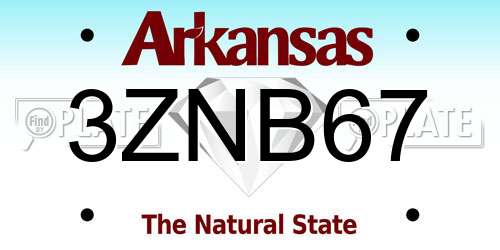3ZNB67 Arkansas License Plate