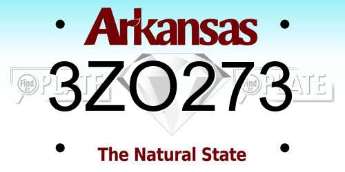 3ZO273 Arkansas License Plate