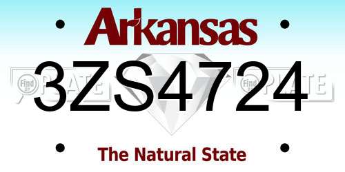 3ZS4724 Arkansas License Plate