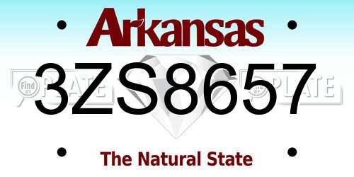 3ZS8657 Arkansas License Plate