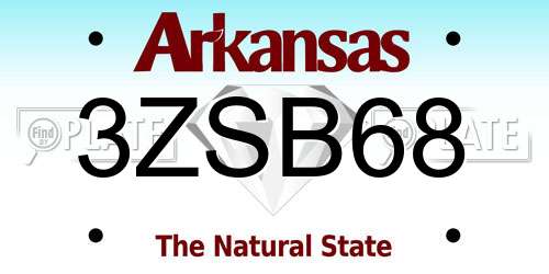 3ZSB68 Arkansas License Plate