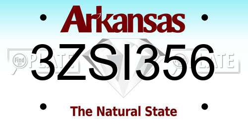 3ZSI356 Arkansas License Plate