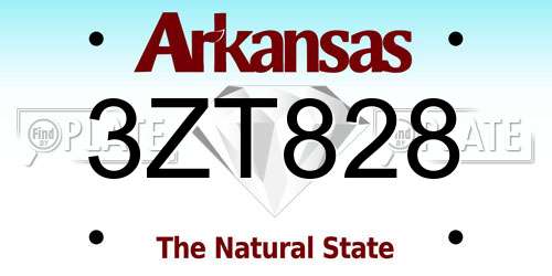 3ZT828 Arkansas License Plate