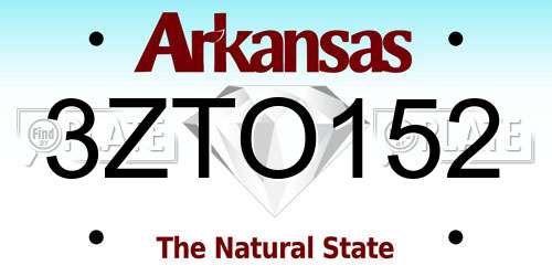 3ZTO152 Arkansas License Plate