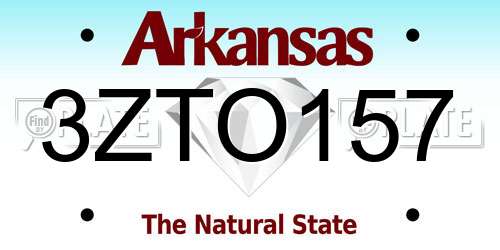 3ZTO157 Arkansas License Plate