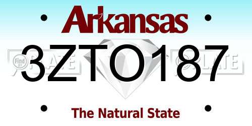 3ZTO187 Arkansas License Plate