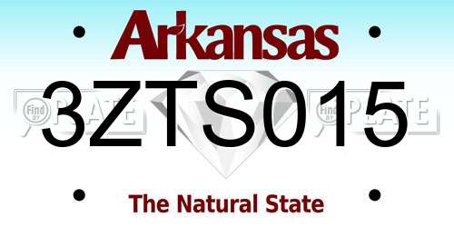 3ZTS015 Arkansas License Plate