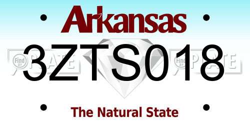 3ZTS018 Arkansas License Plate
