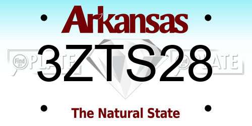 3ZTS28 Arkansas License Plate