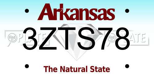 3ZTS78 Arkansas License Plate