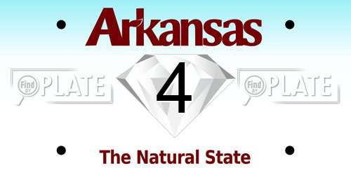 4 Arkansas License Plate