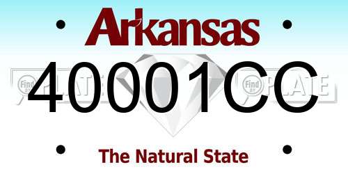 40001CC Arkansas License Plate