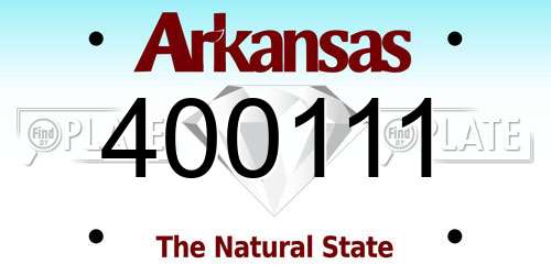 400111 Arkansas License Plate