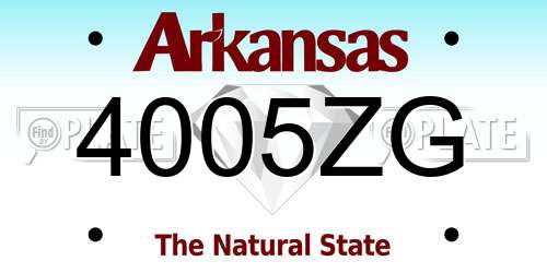 4005ZG Arkansas License Plate