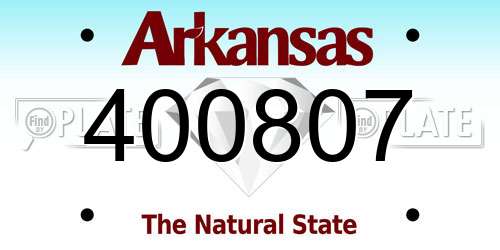 400807 Arkansas License Plate