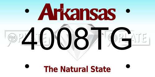 4008TG Arkansas License Plate