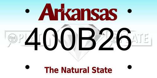 400B26 Arkansas License Plate