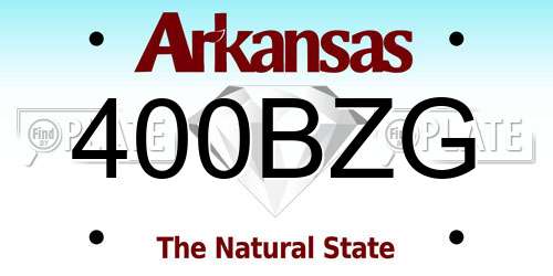 400BZG Arkansas License Plate