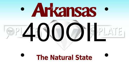 400OIL Arkansas License Plate