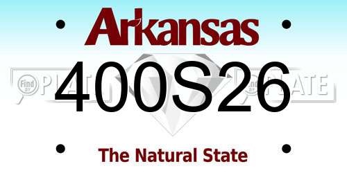 400S26 Arkansas License Plate