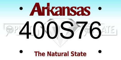 400S76 Arkansas License Plate