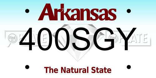 400SGY Arkansas License Plate