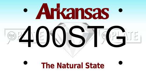 400STG Arkansas License Plate