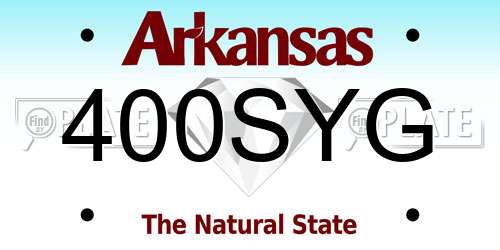 400SYG Arkansas License Plate
