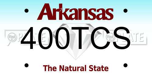 400TCS Arkansas License Plate