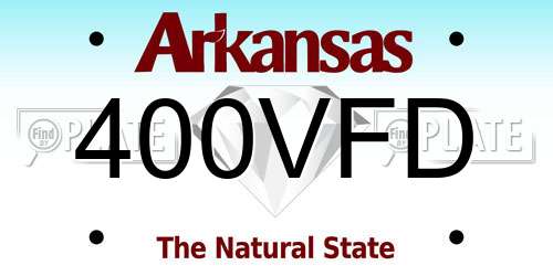 400VFD Arkansas License Plate