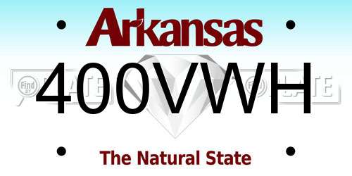 400VWH Arkansas License Plate