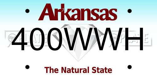 400WWH Arkansas License Plate