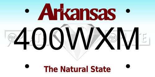 400WXM Arkansas License Plate