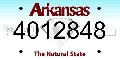 4012848 Arkansas License Plate