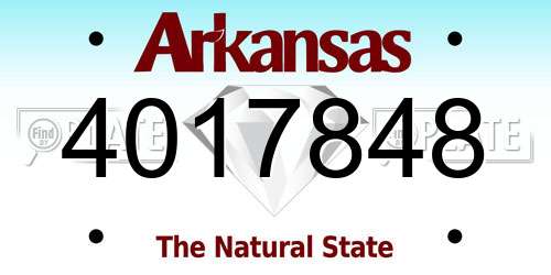 4017848 Arkansas License Plate