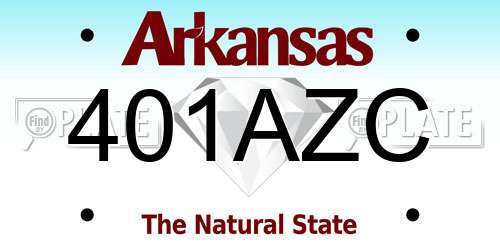 401AZC Arkansas License Plate