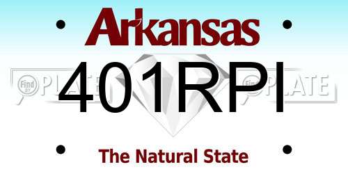 401RPI Arkansas License Plate