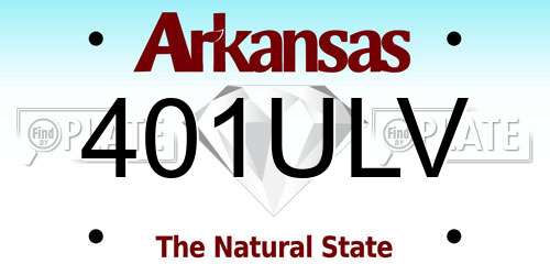 401ULV Arkansas License Plate