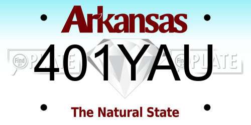 401YAU Arkansas License Plate