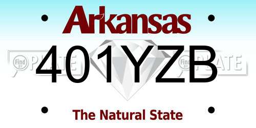 401YZB Arkansas License Plate