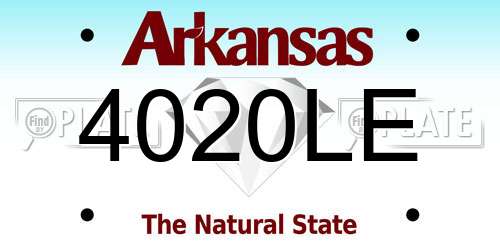 4020LE Arkansas License Plate