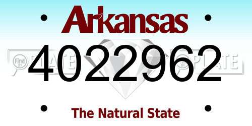 4022962 Arkansas License Plate