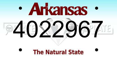 4022967 Arkansas License Plate